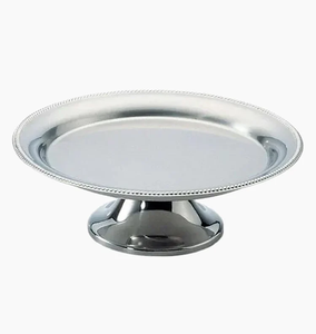 Stainless Steel Cake Stand Round Rim Beaded Design Crafts Newly Crafts Premium Quality Steel <b>Cupcake</b> Stand - Product Image 1