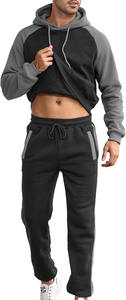 Ensemble sport personnalisé de haute qualité pour hommes Joggers noirs et survêtement d'entraînement Survêtements unis imprimés respirants pour l'hiver - Product Image 2