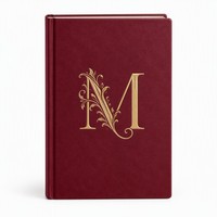 Carnet à monogramme or bordeaux, impression personnalisée, vente en gros, bloc-notes à couverture rigide