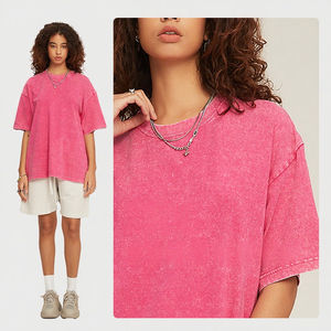 Camiseta serigrafiada de alta calidad con lavado ácido sólido para hombre, ropa de calle Vintage, 100% de algodón, ajuste Regular, transpirable, venta al por mayor, negro - Product Image 3