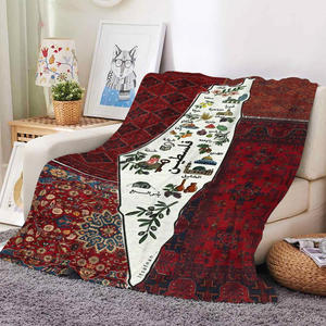 Manta de Tapicería Tejida Personalizada con Silueta Roja del Mapa de Palestina, Patrimonio Palestino, con Imagen - Product Image 5