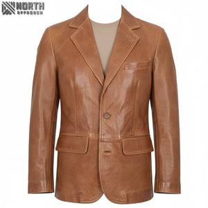 Fabriqué en usine à bas prix bonne qualité en cuir véritable blouson aviateur hommes qualité professionnelle hiver personnalisé couleur unie logo avant - Product Image 1