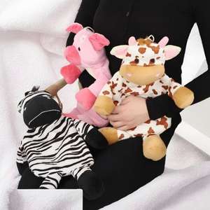 Bouteille d'eau chaude en polyester personnalisée, réutilisable, mignonne, remplie d'eau, style animal, épaisse, en peluche de dessin animé - Product Image 1