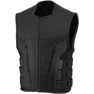 Chaleco de Motociclista de Moda 2025, Estilo Urbano, de Lona y Cuero Genuino, Ajustado, para Invierno, para Hombre y Mujer, de Secado Rápido - Product Image 4