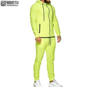 Survêtements à capuche respirants pour hommes, ensemble de survêtements de fitness avec logo personnalisé, vêtement teint au prix de gros, vente en gros - Product Image 3