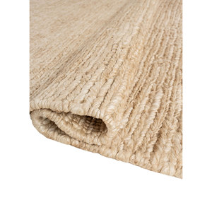 พรมปูพื้นสีเบจและสีน้ำตาลทำมือจากเส้นใยปอกระเจาและป่าน รุ่น Nomadic Threads ลายทอเรียบ PKJT-160 สำหรับตกแต่งห้องนั่งเล่นในบ้าน - Product Image 2