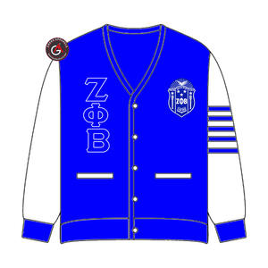 Cardigans en acrylique pour femmes Zeta Phi Beta avec broderie fine |   Pull cardigan personnalisé brodé pour femmes ZOB Sorority - Product Image 4