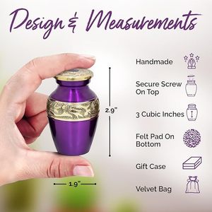 Urnas de Cremación para Cenizas, Urnas Conmemorativas de Metal Hechas a Mano para Mujeres y Hombres, Decoración Ecológica para el Hogar - Product Image 2