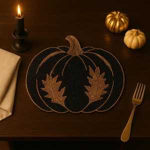 <b>Beaded</b> <b>Placemat</b> Handmade Luxury Dining Holiday Decor Unique Piece Housewarming MS Handicraft Durable Non-Slip Customized Design - Product Image 1