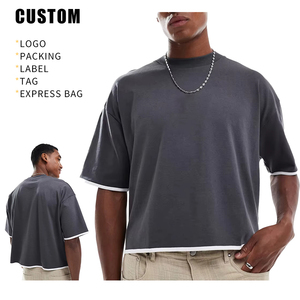 T-shirt Oversize Uni en Coton 300G Lavé Anti-boulochage Personnalisable avec Logo Impression Personnalisée Haute Qualité Écologique Coupe Boxy Vente en Gros OEM - Product Image 3