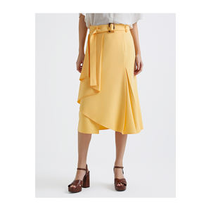 Falda de bolsillo con cinturón grueso asimétrico para mujer - Product Image 3