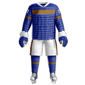 Uniformes de hockey sobre hielo transpirables OEM al por mayor camisetas de equipo personalizadas conjuntos de nombre y número de jugador profesional para jóvenes y adultos - Product Image 3