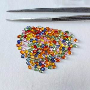 Haute qualité meilleure vente 3x4mm à 6x8mm Multi saphir ovale à facettes coupe pierre précieuse en vrac pour la fabrication de bijoux pierre précieuse de guérison - Product Image 2
