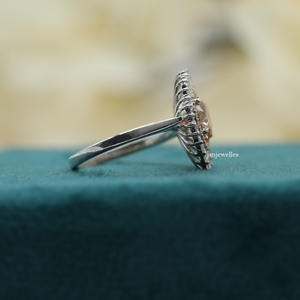 Anillo de compromiso de oro sólido de 10K de lujo con certificado IGI, ajuste de Halo doble, corte rosa, Diamante cultivado en laboratorio, estilo moderno, regalo para mujer - Product Image 1