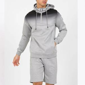 ชุดเซ็ตเสื้อฮู้ดแขนสั้นปักลายเทอร์รี่ลำลองสำหรับผู้ชายฤดูหนาว คุณภาพสูง ผ้าฝ้าย 100% - Product Image 2