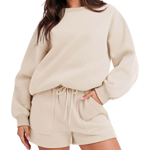 Ensemble 2 pièces en pur coton imprimé sur mesure sweat-shirt à manches courtes respirant léger tissu tricoté sérigraphie teint intelligent - Product Image 5