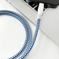 Câble de données USB-C coloré 60W à charge rapide certifié MFI, gaine en nylon, blindage tressé en PVC Dragon Skin, pour ordinateur iOS