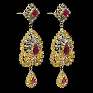 Últimos pendientes de aro de moda de latón con chapado en oro y rodio para bodas, fiestas, aniversarios o regalos - Product Image 3