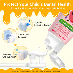 <span class=keywords><strong>Pasta</strong></span> de <span class=keywords><strong>Dientes</strong></span> para Niños YECUCE 60g Segura para Tragar con Sabor Natural a Fresa y Sandía Limpieza Suave para el Cuidado de los <span class=keywords><strong>Dientes</strong></span> de los Bebés - Product Image 2