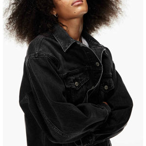 2023New Design Women Denim Jackets Wholesale Customized <b>Cheap</b> Price <b>Men's</b> Aprons Denim Fabric Leather Strap Style - Product Image 3