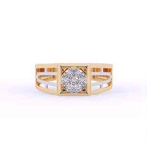 Anillo de diamante cultivado en laboratorio de joyería de mano moderna de doble prestigio para él con ajuste de punta eleva tu estilo - Product Image 2