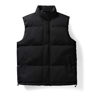 Gilet matelassé pour homme, logo personnalisé OEM, hiver, solide, décontracté, extérieur, toile respirante, fermeture éclair, 420g, streetwear freestyle - Product Image 3