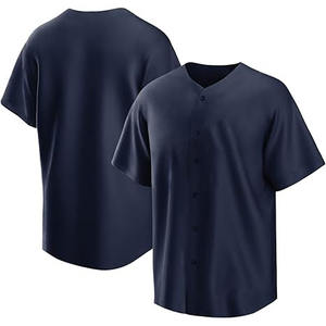 Venta al por mayor estilo Hip Hop 2 botones manga corta patrón sólido secado rápido Jersey transpirable béisbol y softbol uniformes para adultos - Product Image 1