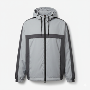 เสื้อแจ็คเก็ตวิ่งผู้ชายไซส์ใหญ่ น้ำหนักเบา ระบายอากาศได้ดี ตัดเย็บด้วยผ้าโพลีเอสเตอร์ มีซิป แขนเสื้อแบบแร็กแลน แต่งขอบตัดสี - Product Image 1