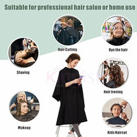 KINGIST KC-710 Cape de coiffure portable en nylon personnalisée avec logo imprimé pour barbiers et usage domestique