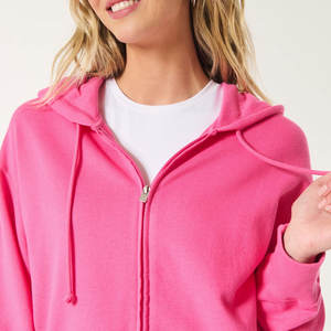 pink color <b>zipper</b> <b>hoodies</b> <b>women</b> Custom Logo Workout <b>Women</b> Long Sleeve fashion <b>hoodies</b> Latest Design Ladies Pullover <b>Hoodies</b> - Product Image 4