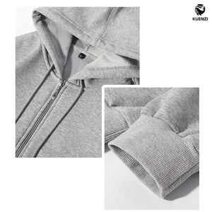 เสื้อกันหนาวมีฮู้ดซิปสำหรับผู้ชาย6XL ฟิตเนสสี420GSM ขนแกะสุนัขจิ้งจอกสีเงินหนามีซิปไซส์ใหญ่พิเศษออกแบบโลโก้ได้ตามต้องการสำหรับฤดูหนาว - Product Image 2