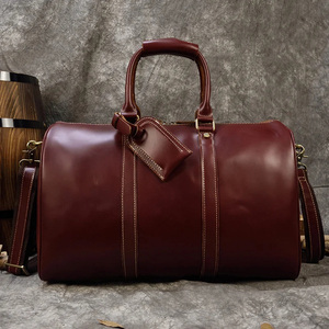 Genuine Leather Foldable Portable Large Capacity Weekender <b>Duffel</b> <b>Bag</b> with Zipper Closure for Travel Durable Design - Product Image 3