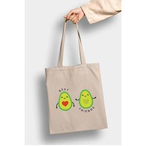Sac fourre-tout en toile pour femme avec imprimé Avocado Friends - Product Image 1