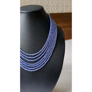 Collar de Moda para Mujer con Cuentas de Tanzanita Facetadas de 7 Capas, 3-4.5mm, 16 Pulgadas, 393 Quilates - Product Image 3