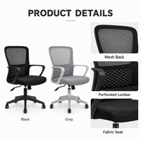Chaise de bureau ergonomique moderne en maille, réglable en hauteur, pivotante, pour ordinateur, conférence, poste de travail, mobilier commercial