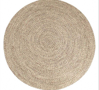 Tapis réversible vintage rustique moderne en jute écologique tissé avec du fil naturel beige pour les salons avec forme personnalisée