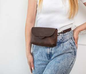 Sac banane vintage en cuir de vachette pour homme avec fermeture à glissière et Shape-LWB-0086 d'oreiller antivol - Product Image 3