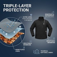 Veste Softshell Imperméable Personnalisée Cbydo OEM ODM pour Hommes, Coupe-Vent Fonctionnel d'Extérieur, Manteau de Performance avec Impression et Broderie
