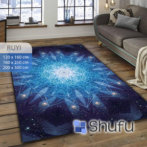 Alfombra de Franela Estampada Shufu Moderna de Pelo Medio con Respaldo de Goma Termoplástica, Características Antialérgicas, Lavable a Máquina, Antideslizante - Product Image 3