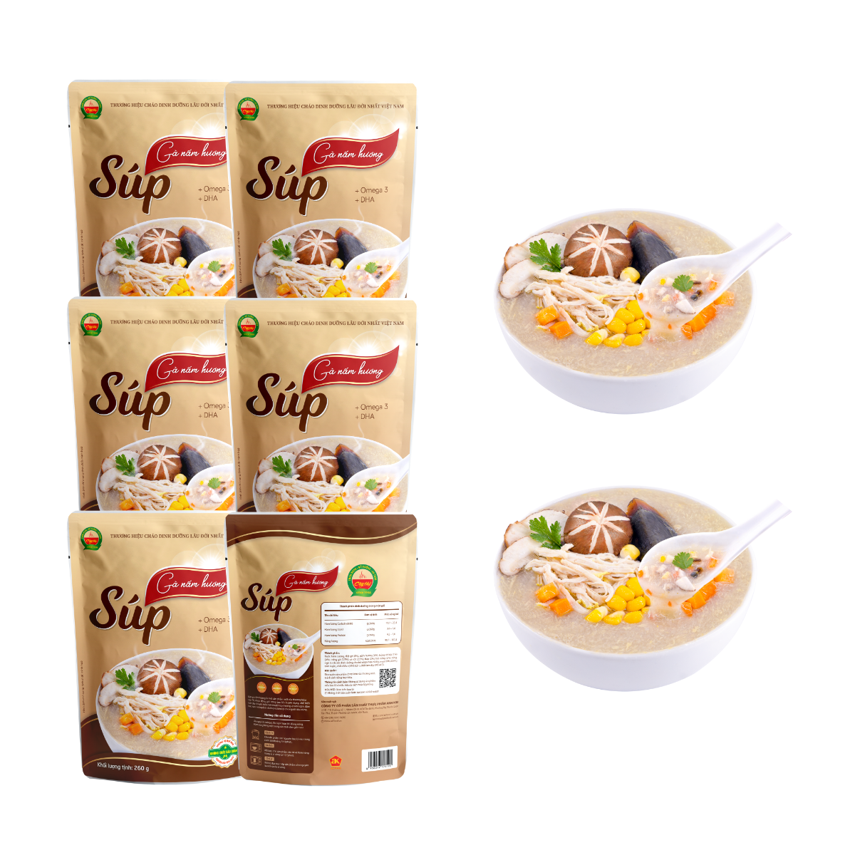 Вьетнамская еда куриный суп с грибами шиитаке быстрого приготовления ISO HACCP Vietnam MRE готовый к употреблению вкусный суп быстрого приготовления