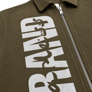 Custom Men’s Oversized Zipper Shirt Short Sleeve Boxy Fit Streetwear <b>Large</b> Logo Print Casual Shirt OEM Wholesale - Product Image 6