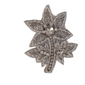 Flower Shape Copper Color Embroidery Handmade Zari Work Cut <b>Applique</b> <b>Patches</b> High Quality Clothes Dress Chaniyacholi Craft - Product Image 1