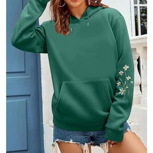 Superventas de mujer 100% algodón manga larga hombro pendiente cuello redondo estampado cómodo pulóver Sudadera CON CAPUCHA DE Bangladesh - Product Image 5