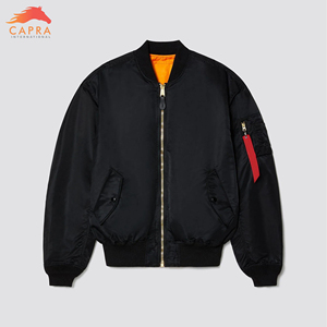 Pakistan Made Men's Coated <b>Long</b> Thin Stand Collar High Quality <b>Winter</b> Bomber <b>Jacket</b> - Product Image 5