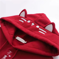 Sudadera con Capucha Extra Grande para Mujer, Diseño de Gato Negro con Cuchillo en el Logotipo Frontal, Personalizable, Estilo Invernal
