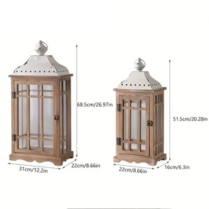 Linterna de madera hecha a mano de calidad superior de diseño al por mayor portavelas personalizado acabado elegante linterna de madera - Product Image 2