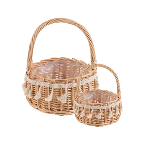 Article chaud!!! Panier de pays vintage vietnamien en rotin tissé à la main panier de pique-nique cadeau oeuf de Pâques avec poignée pour toutes les sorties - Product Image 1