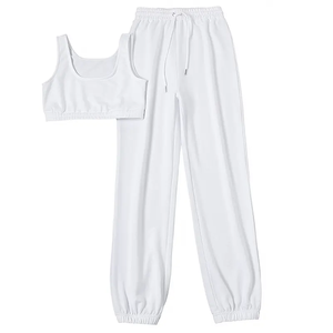 Ensemble de survêtement pour femme, haut court gris et pantalon de jogging, tenue décontractée, vêtements de sport, vêtements de détente - Product Image 6