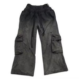 Streetwear Double Waist <b>Men's</b> Cargo <b>Pants</b> Distressed Acid Wash Vintage Flare Baggy <b>Sweat</b> <b>Pants</b> <b>Men</b> <b>men's</b> <b>pants</b> washed - Product Image 5