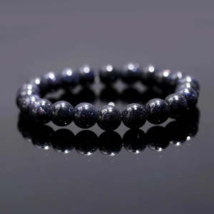 Blue Sunstone Galaxy 100% Round Beaded <b>Bracelet</b> 7 Inches <b>Ball</b> Shape Smooth and Elegant - Product Image 4